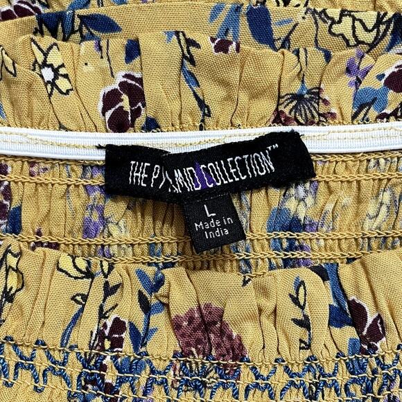 The Pyramid Collection Smocked Floral Midi Dress Large Cottage Whimsy Ethereal - Picture 8 of 9